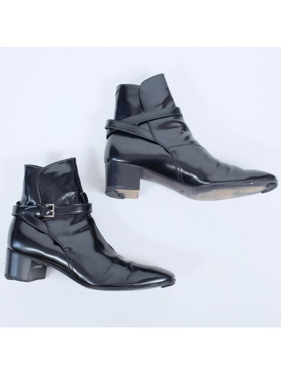 PRADA Man ankle boots high heel 7.5 US 8.5 patent leather black main image 7